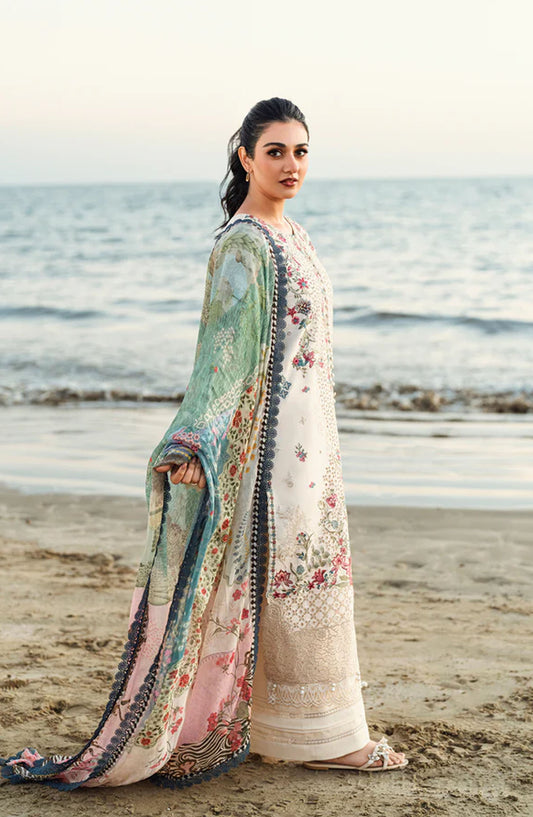 Florent Embroidered Lawn Unstitched 3 Piece Suit - FL-09 - FL25ELL - White - Summer Collection