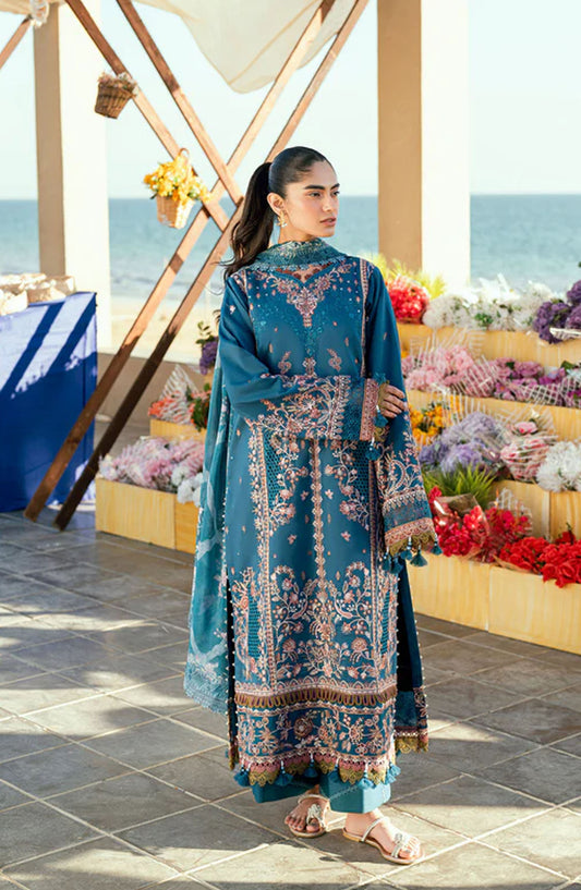 Florent Embroidered Lawn Unstitched 3 Piece Suit - FL-08 B - FL25ELL - Blue - Summer Collection