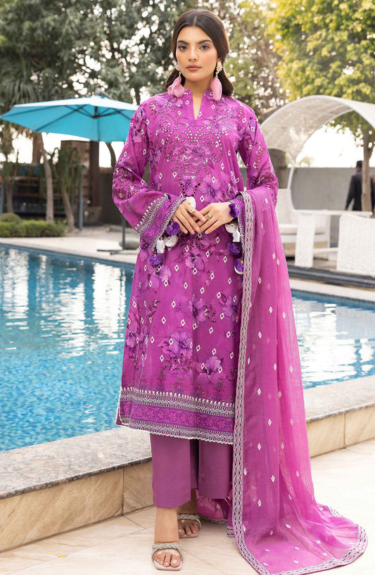Florence by Nur Embroidered Lawn Unstitched 3 Piece Suit - FN-236 - NUR25FL - Purple - Summer Collection