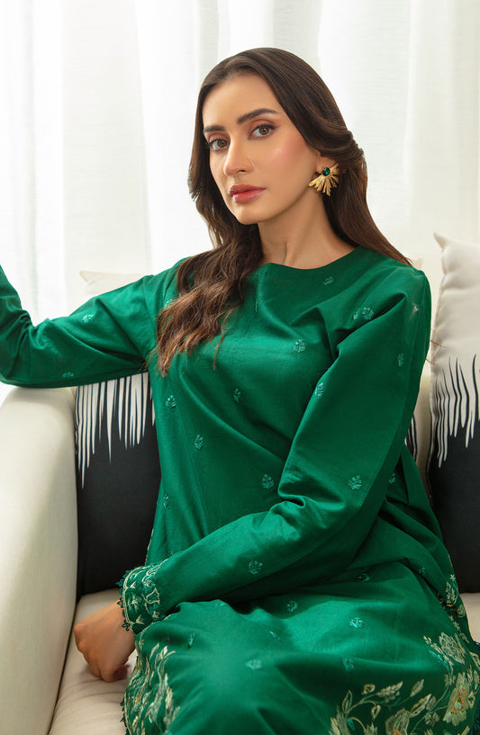 Muse Embroidered 2 Pc Pret Collection By TNG Store Forest (Dark Green)