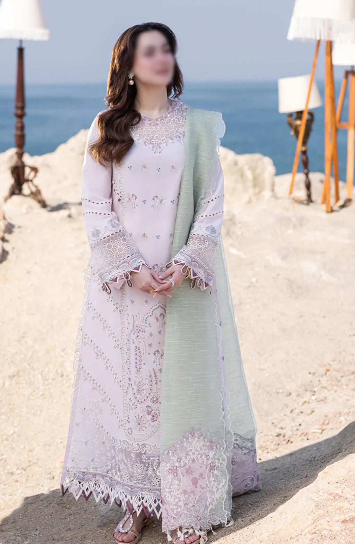 Qalamkar SAHIL KINARE Luxury Lawn Collection 2024 - FP-08 NIA