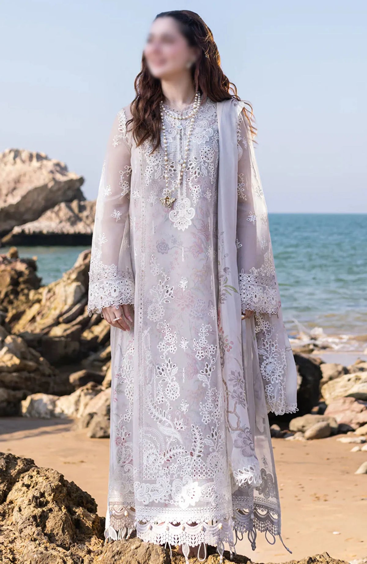Qalamkar SAHIL KINARE Luxury Lawn Collection 2024 - FP-11 EMIRA