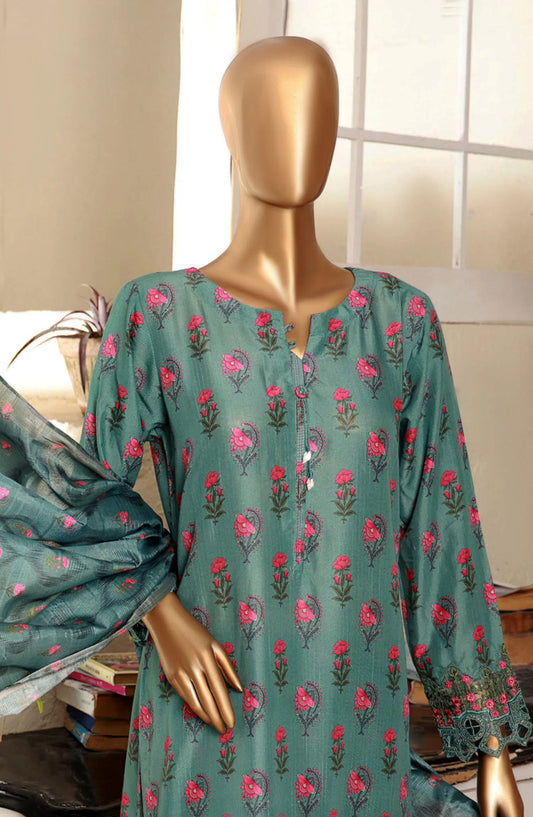 Florence Festive RTW Printed Embroidered Raw Silk Collection 2024 - FRE-01 SEA GREEN