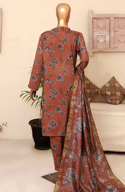 Florence Festive RTW Printed Embroidered Raw Silk Collection 2024 - FRE-05 CHOCOLATE BROWN