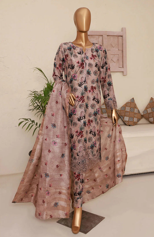 Florence Festive RTW Printed Embroidered Raw Silk Collection 2024 - FRE-06 COFFEE MULTI
