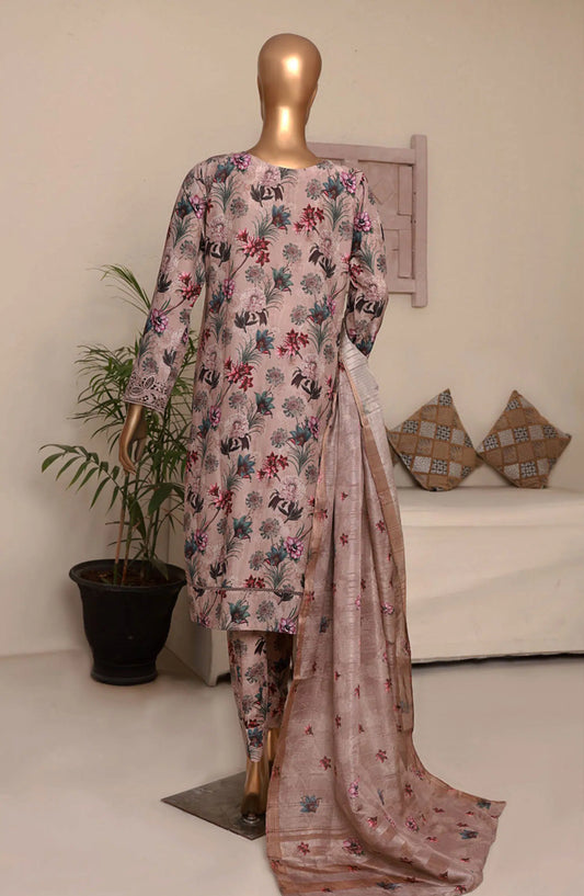Florence Festive RTW Printed Embroidered Raw Silk Collection 2024 - FRE-06 COFFEE MULTI
