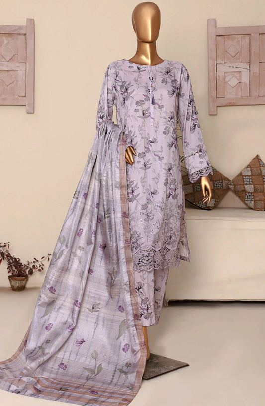 Florence Festive RTW Printed Embroidered Raw Silk Collection 2024 - FRE-09 LAVENDER