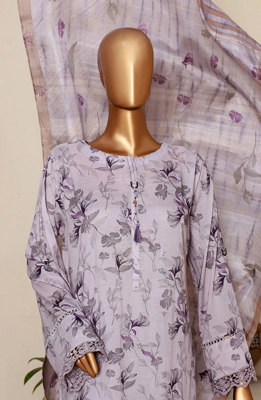Florence Festive RTW Printed Embroidered Raw Silk Collection 2024 - FRE-09 LAVENDER