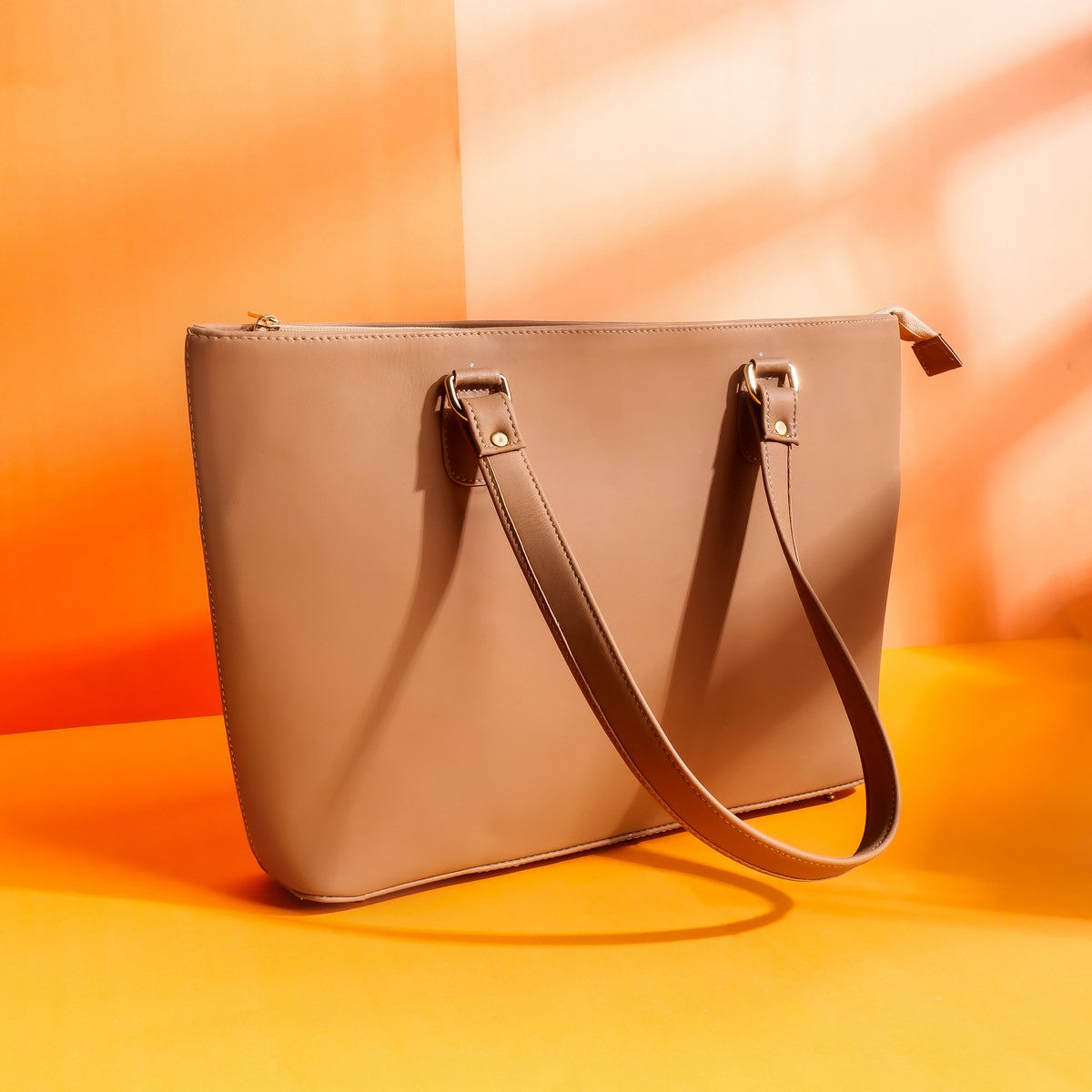 French Beige The Boss Lady Pure Leather Women Tote Bags