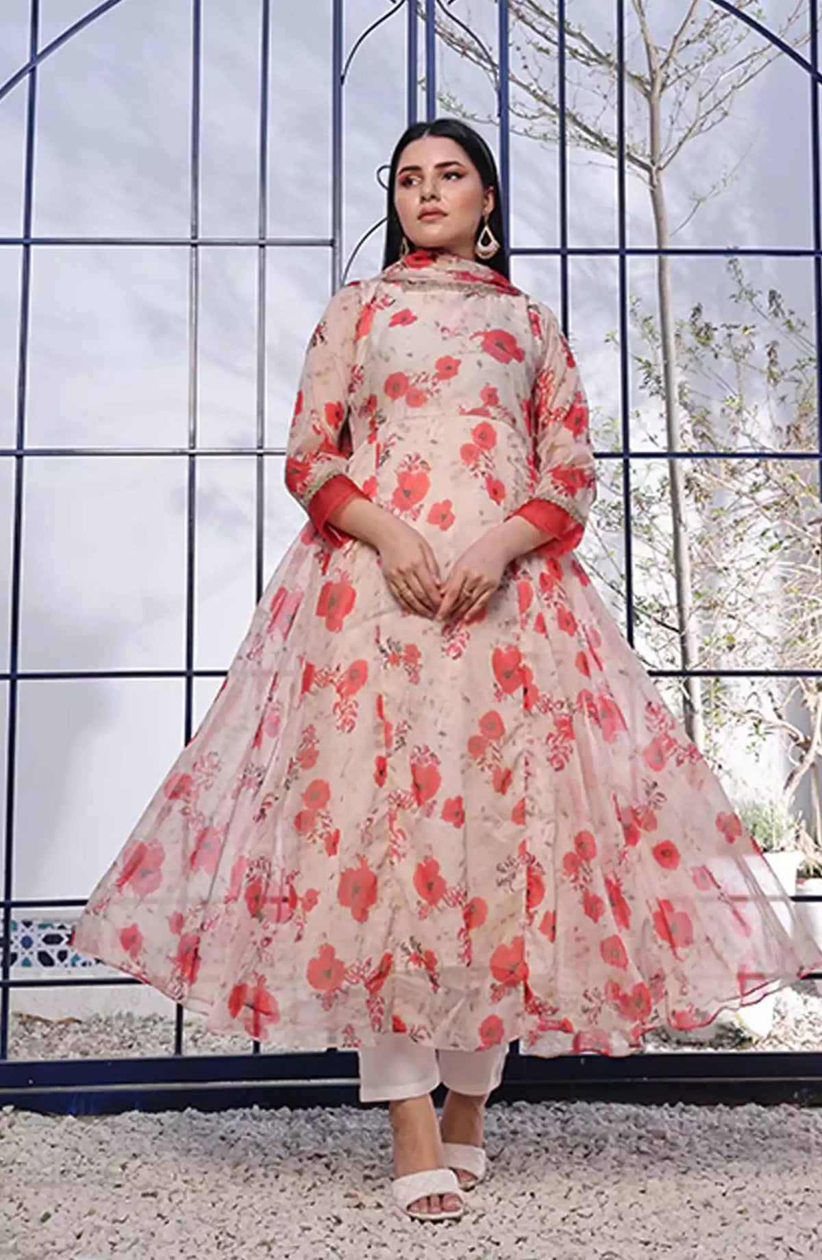 Noor Jahan Festive Stitched Collection By Nazmina - FRT-70 Ruby red amaryllis