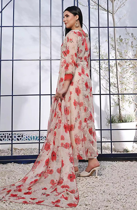 Noor Jahan Festive Stitched Collection By Nazmina - FRT-70 Ruby red amaryllis