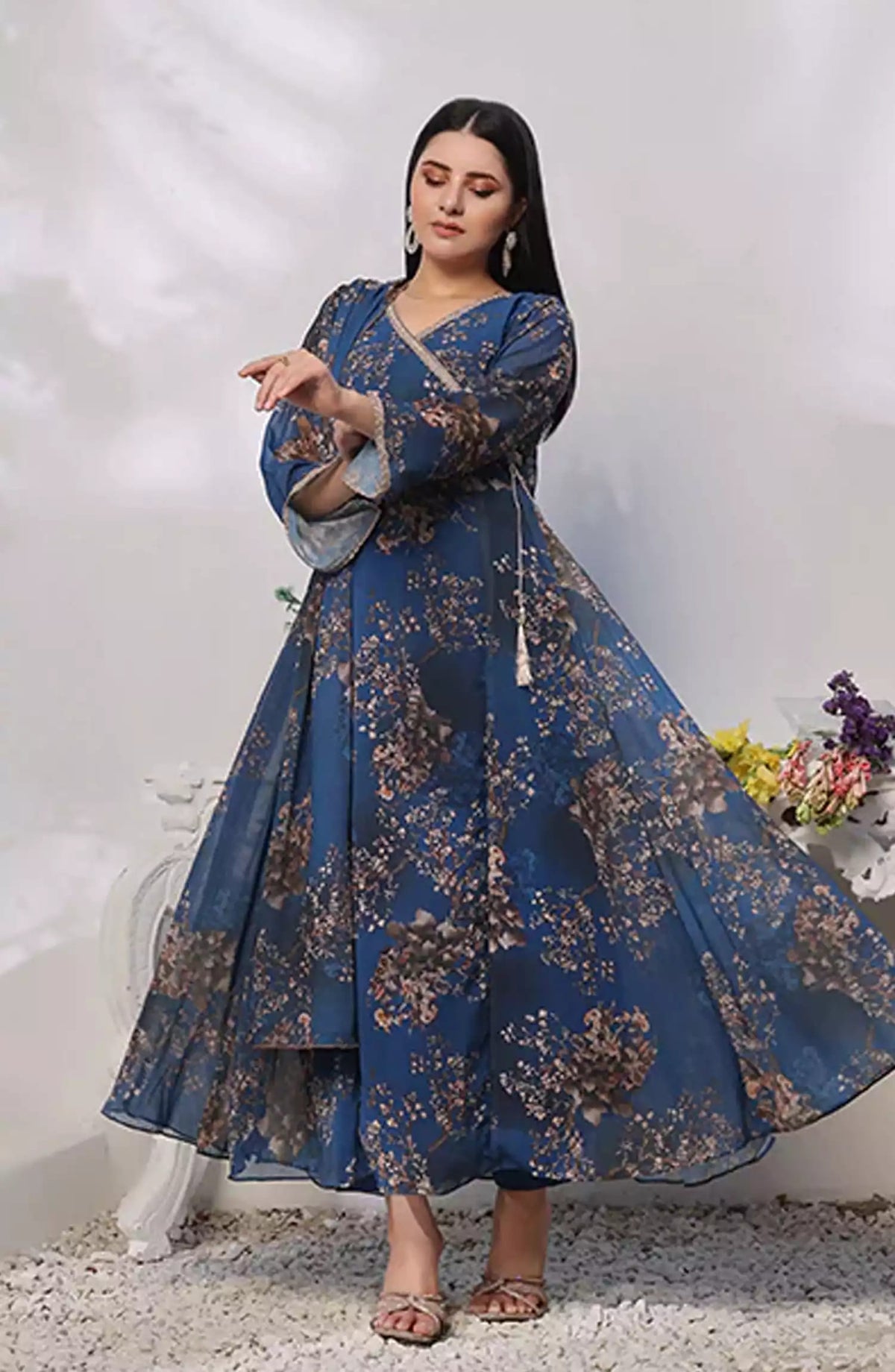 Noor Jahan Festive Stitched Collection By Nazmina - FRT-72 Lobelia iris dress