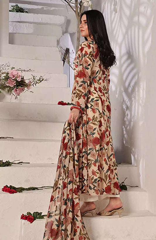 Noor Jahan Festive Stitched Collection By Nazmina - FRT-74 Calico flowers dress