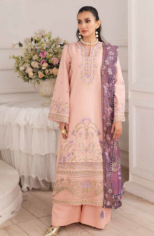 Mira by Freesia Embroidered Lawn Unstitched 3 Piece Suit - FS-50096 Afsoun - MNM25MLL - Pink - Summer Collection