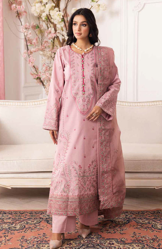 Mira by Freesia Embroidered Lawn Unstitched 3 Piece Suit - FS-50102 Mehar - MNM25MLL - Pink - Summer Collection