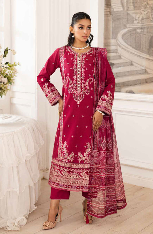 Mira by Freesia Embroidered Lawn Unstitched 3 Piece Suit - FS-50108 Narges - MNM25MLL - Pink - Summer Collection