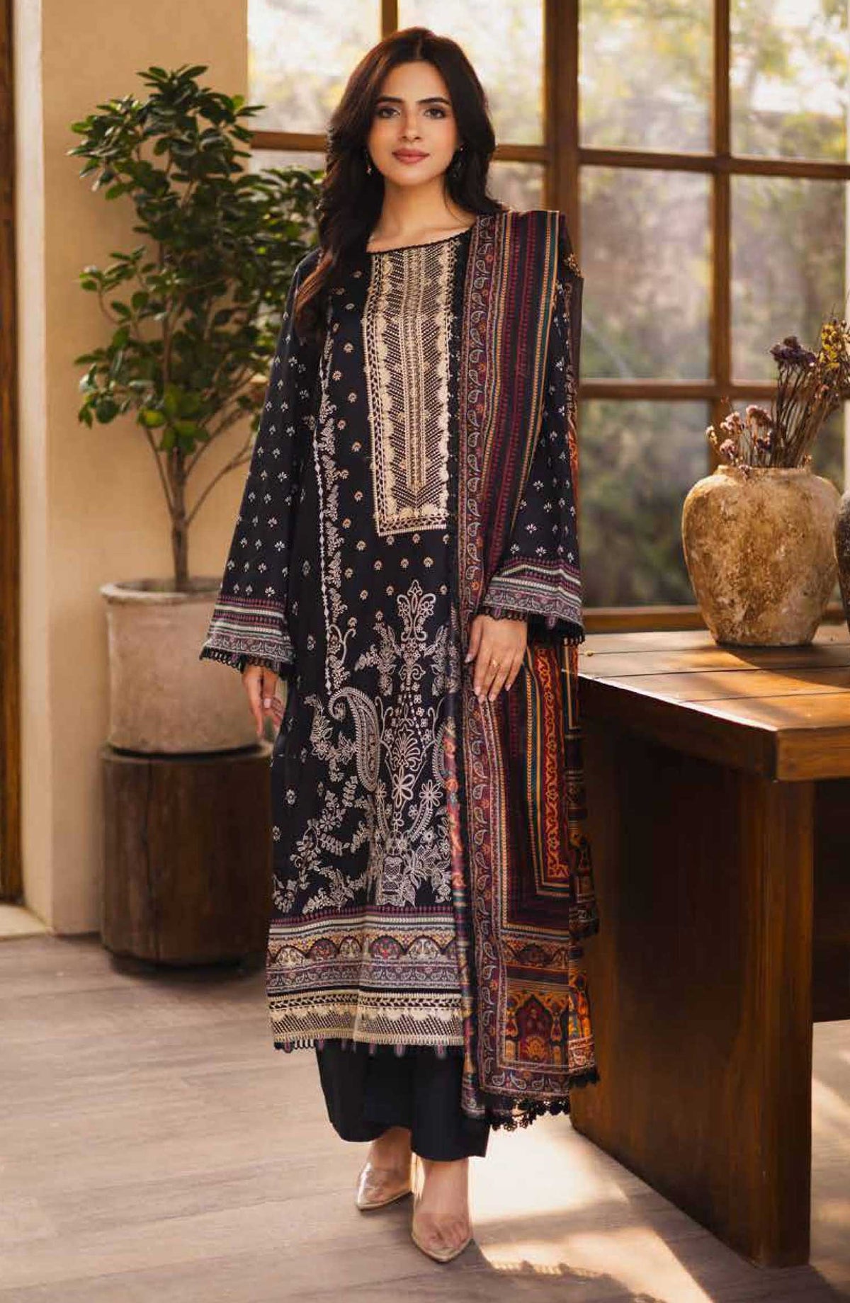 Zen by Freesia Embroidered Lawn Unstitched 3 Piece - FW-50073 Jaseena - FR25Z - Blue - Summer Collection