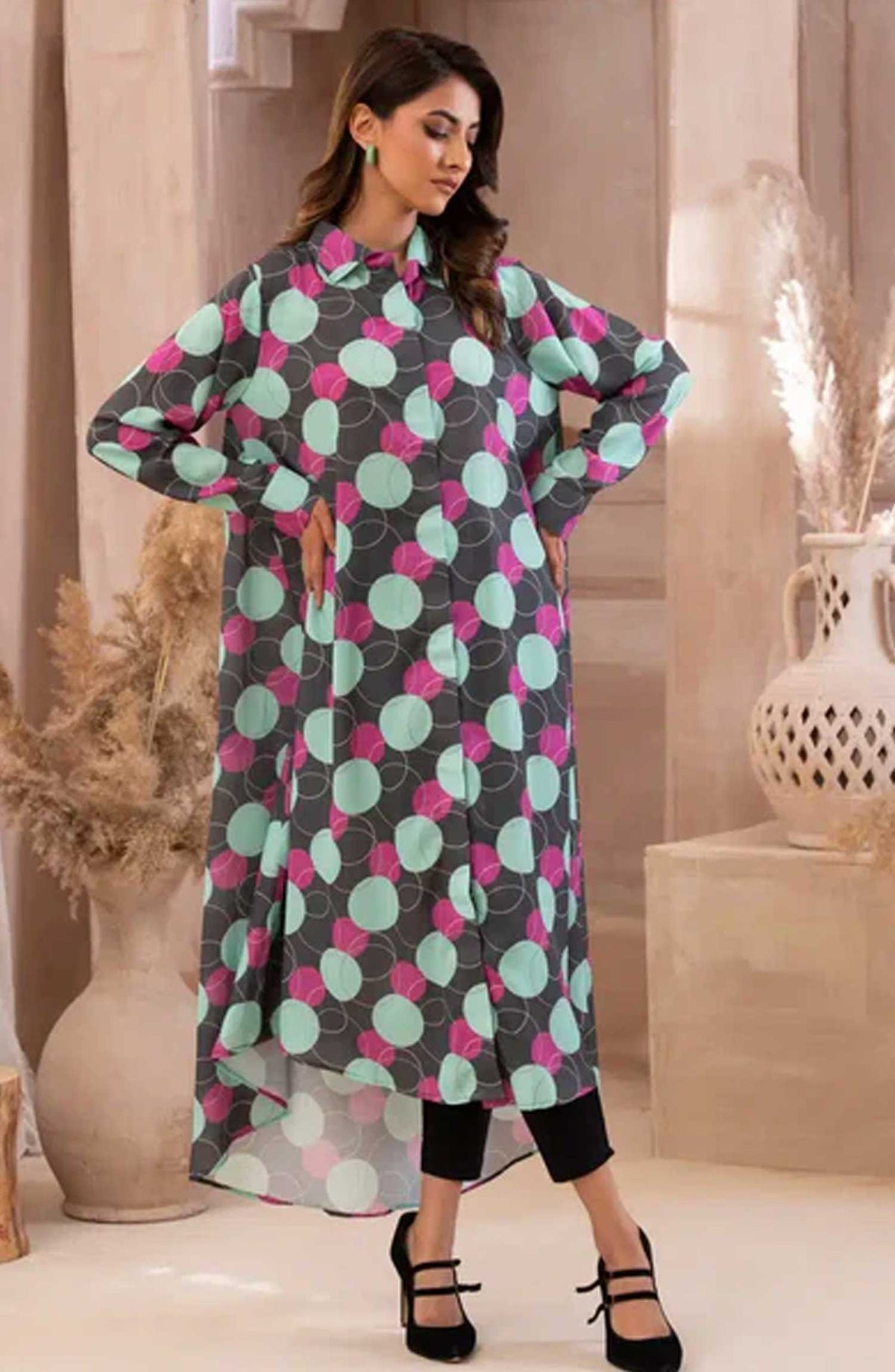 Ayla Studio Stitched Casual Collection 2024 - G 007 Bubbles