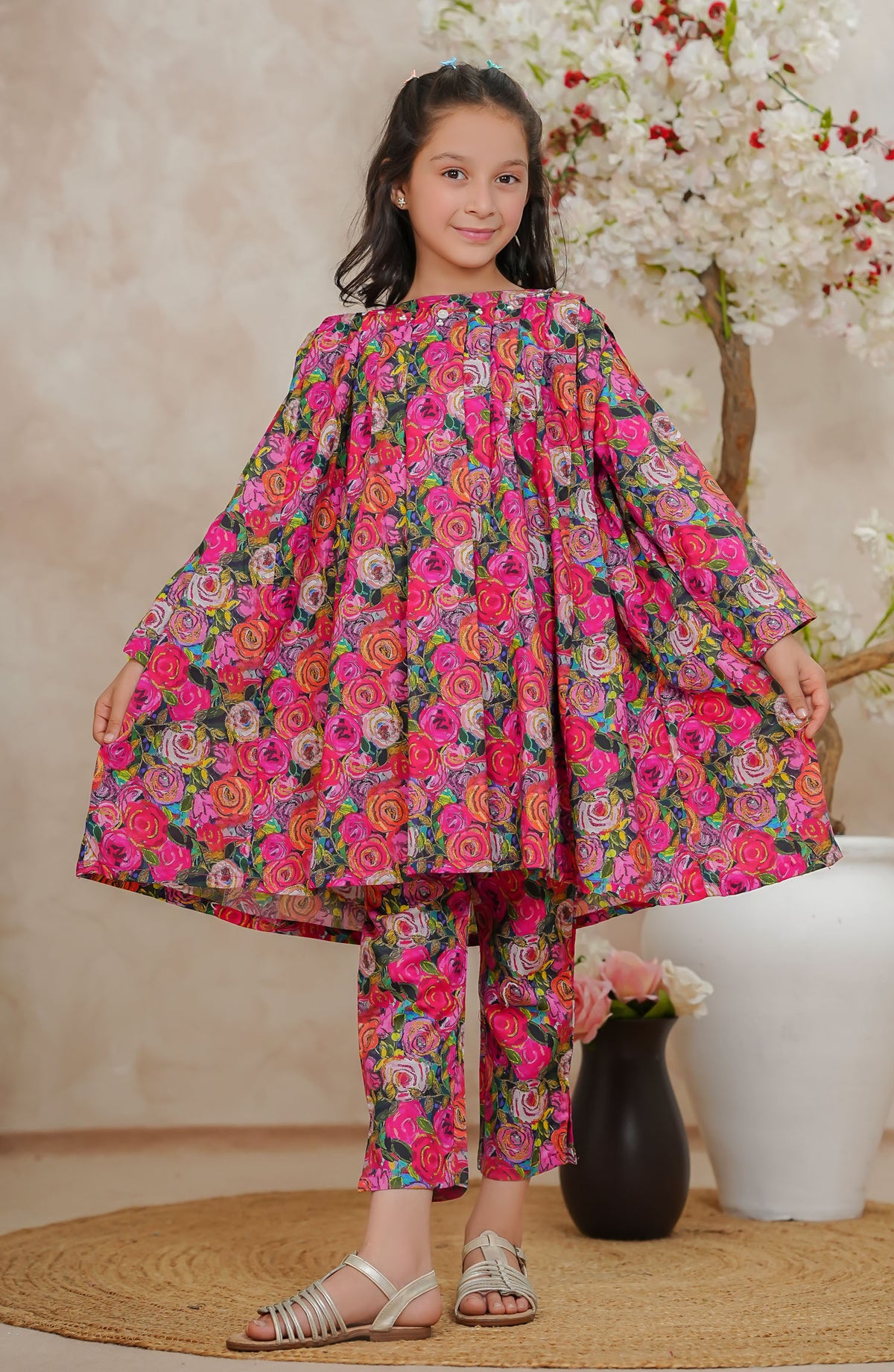 Guriya BloomPop by Amna Khadija Printed Lawn Stitched 2 Piece Suit - GBP-01 - AM25GBP - Pink - Kids Collection