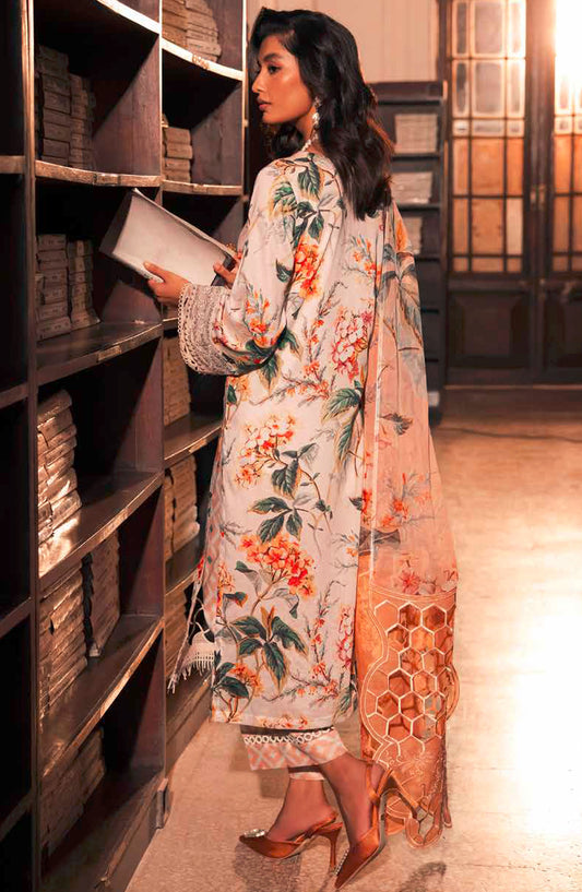 Glam Girl by Nureh Chikankari Lawn Unstitched 3 Piece Suit - GL-13 - NU25GG - Off White - Summer Collection