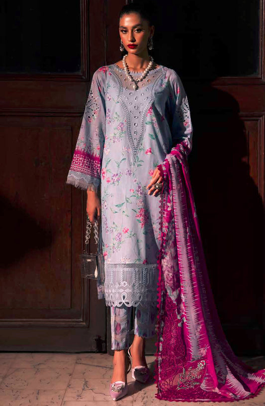 Glam Girl by Nureh Chikankari Lawn Unstitched 3 Piece Suit - GL-17 - NU25GG - Purple - Summer Collection