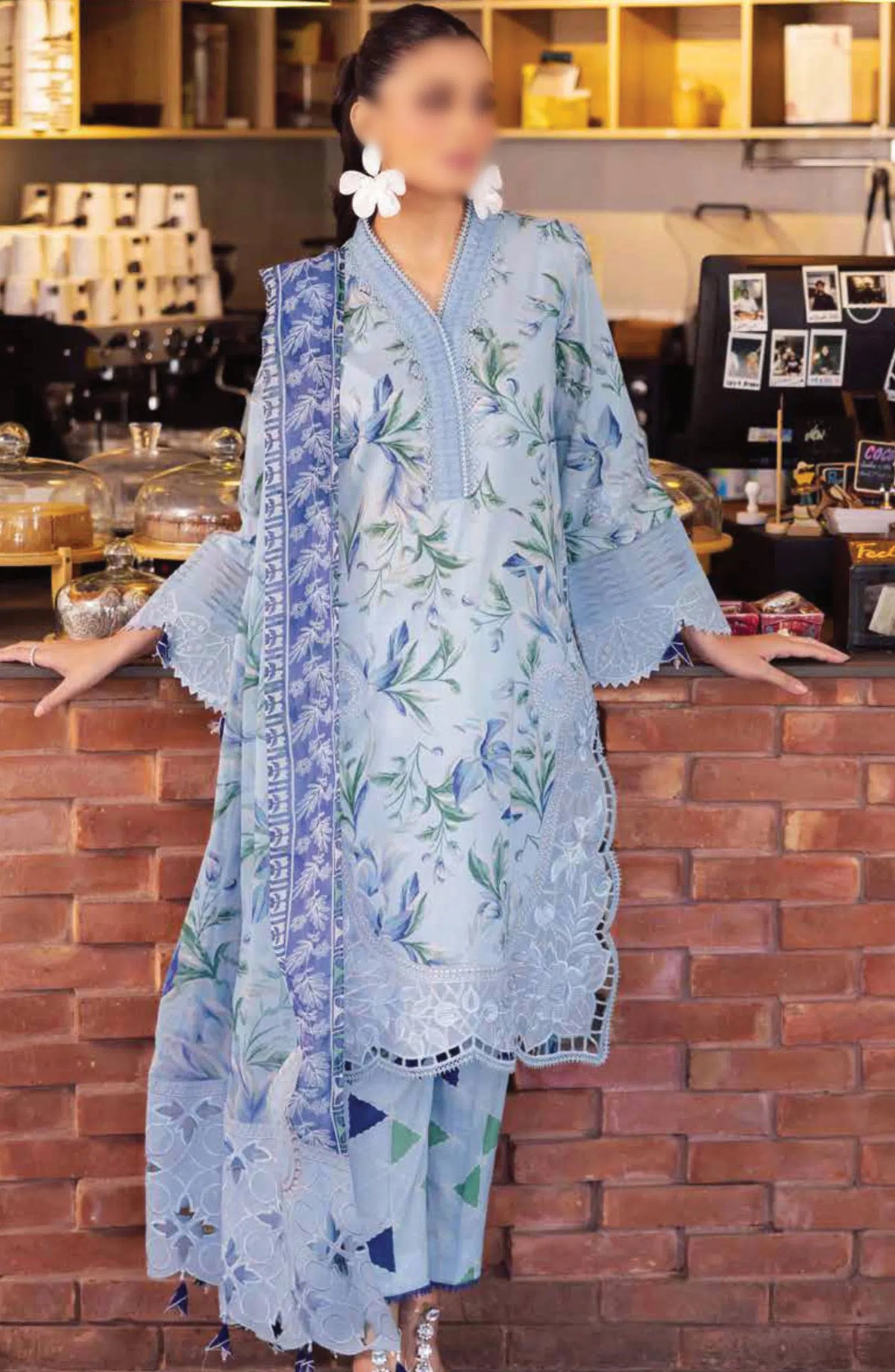 Nureh Girl Glam Unstitched Printed Chikankari Lawn Collection - GL 09
