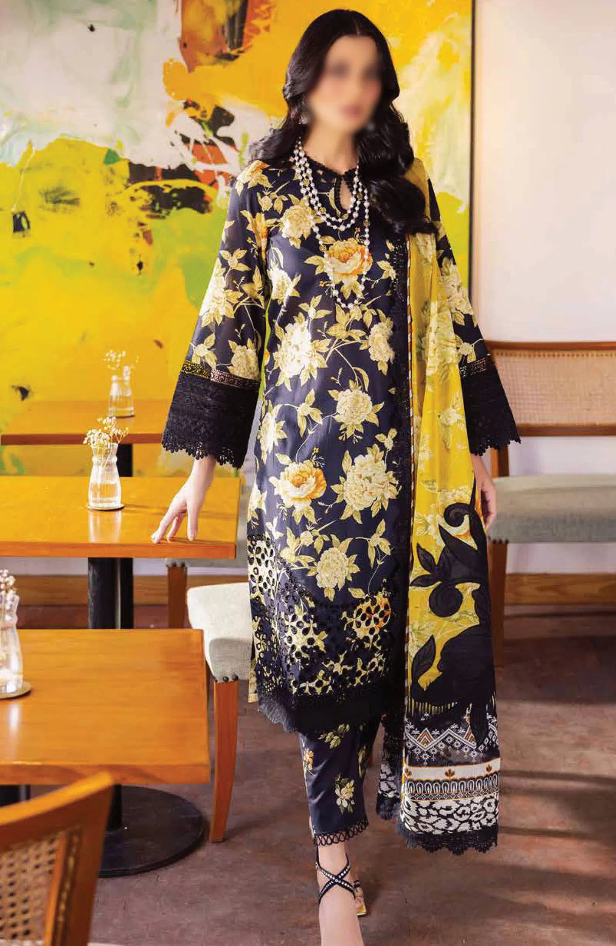 Nureh Girl Glam Unstitched Printed Chikankari Lawn Collection - GL 12