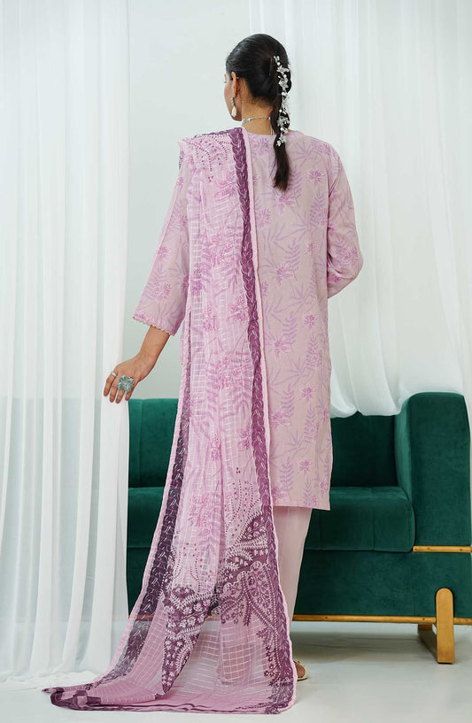 Gulraz by Amna Khadija Embroidered Lawn Stitched 3 Piece - GPE 01 - AK25G - Purple - Summer Collection