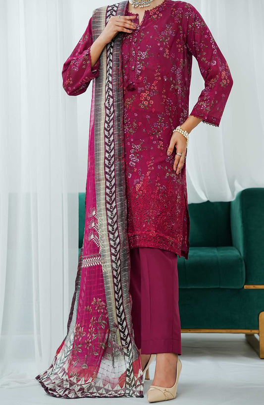 Gulraz by Amna Khadija Embroidered Lawn Stitched 3 Piece - GPE 08 - AK25G - Purple - Summer Collection