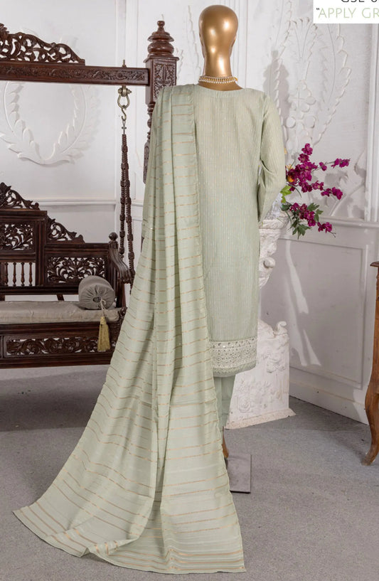 HZ RTW Festive Hues LineKari Embroidered Collection 2024 - GSL 02 APPLE GREEN
