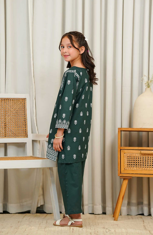 Gurya by Amna Khadija Printed Cotton Stitched 2 Piece - GSS-02 - AM25GS - Dark Green - Summer Collection