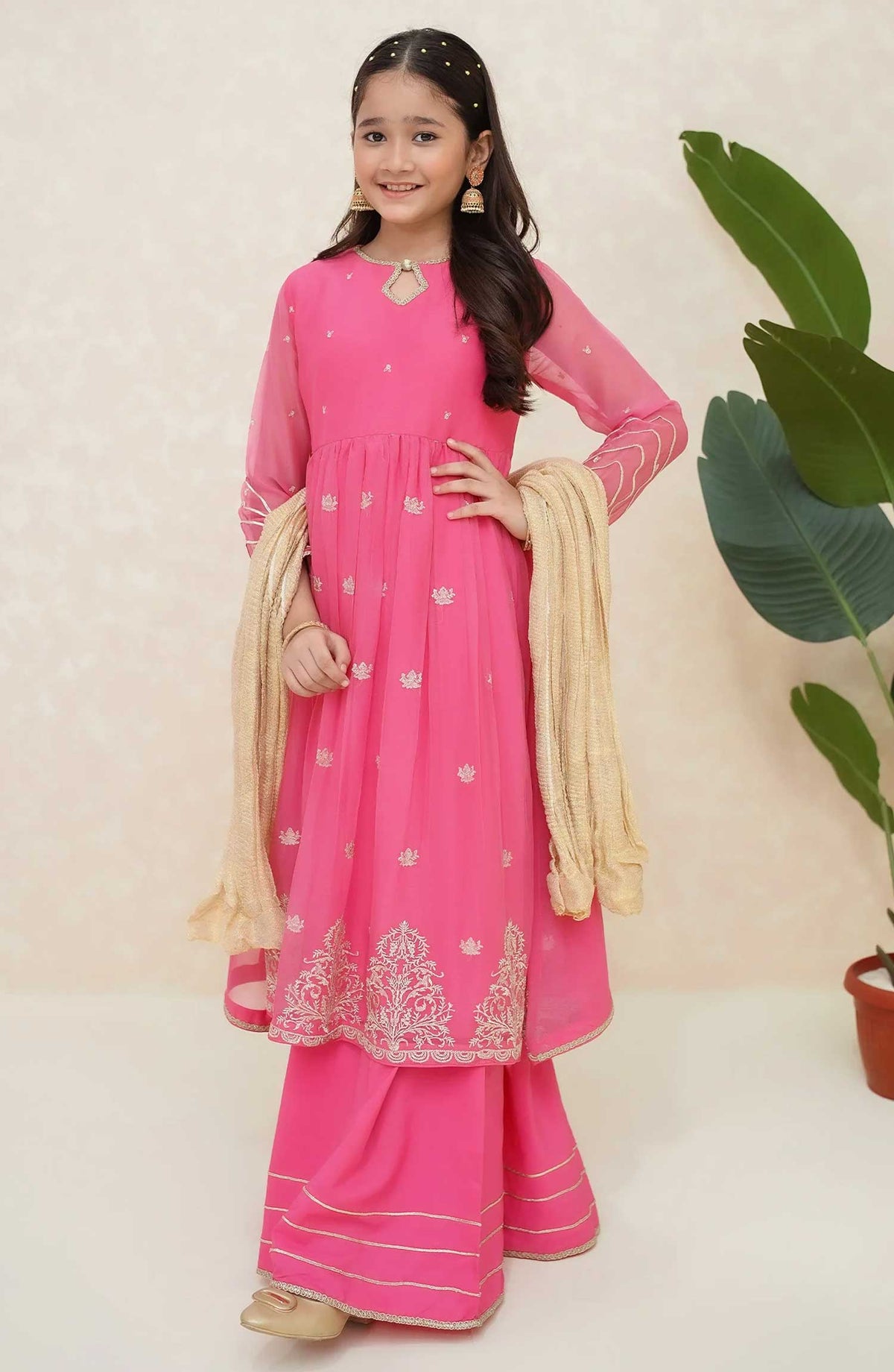 Modest Embroidered Chiffon Stitched 2 Piece - Gulzar - MD25F - Festive Collection