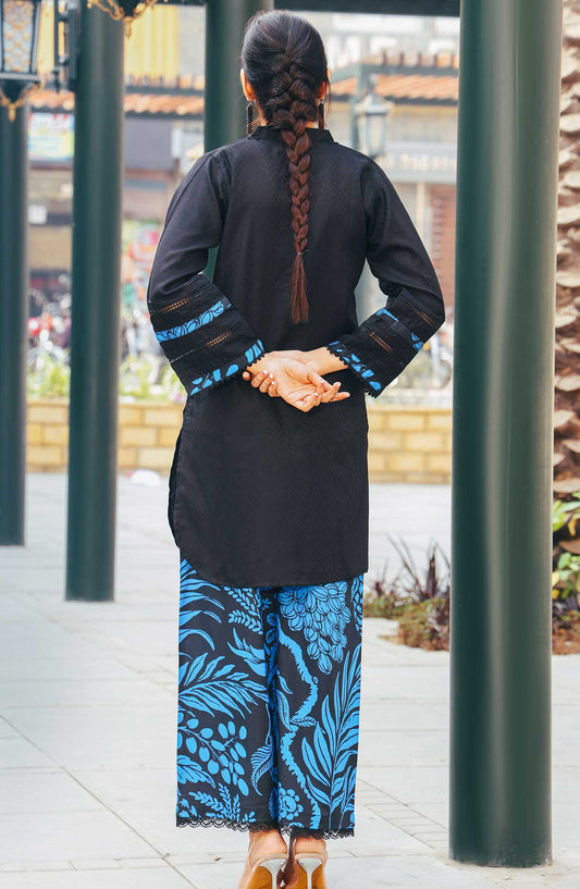 Heba by Amna Khadija Printed Cotton Jacquard Stitched 2 Piece - HCJD-04 - AK25H - Black - Winter Collection