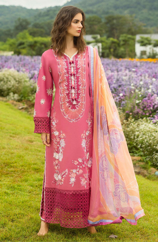 Hemline by Mushq Chikankari Lawn Unstitched 3 Piece Suit - Garden of Dreams - MQ25SGH - Pink - summer Collection