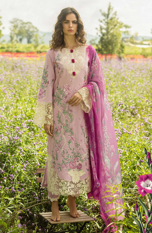 Hemline by Mushq Chikankari Lawn Unstitched 3 Piece Suit - Lavendar whispers - MQ25SGH - Pink - summer Collection
