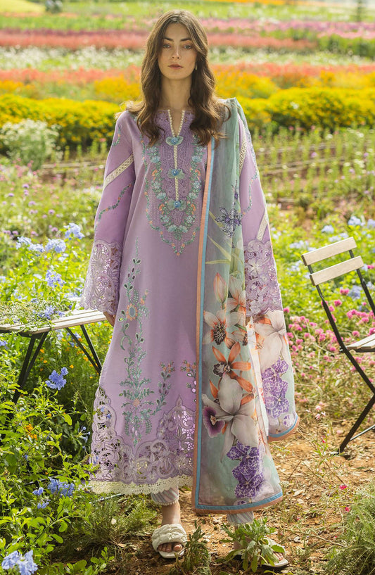 Hemline by Mushq Chikankari Lawn Unstitched 3 Piece Suit - Pixies Blossom - MQ25SGH - Purple - summer Collection