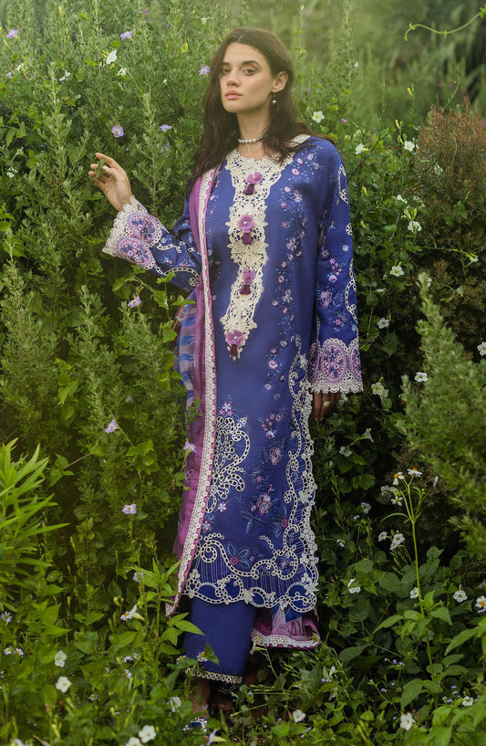 Hemline by Mushq Chikankari Lawn Unstitched 3 Piece Suit - Dreamisy Daisy - MQ25SGH - Blue - summer Collection