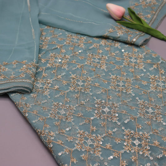 Humdum Unstitched Exclusive Embroidered Crinkle Chiffon Collection 2023 - HUEEC 02