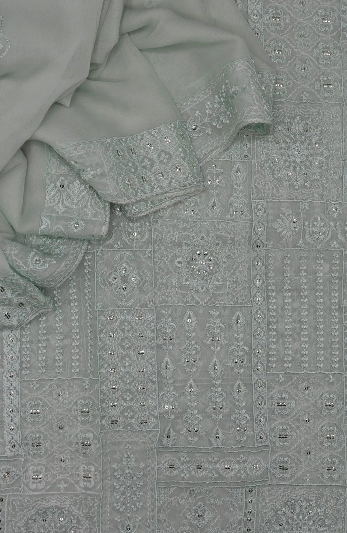 Haneen Unstitched Exclusive Embroidered Crinkle Chiffon Collection 2024 - HUEEC 02