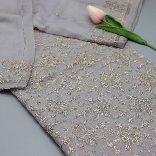 Humdum Unstitched Exclusive Embroidered Crinkle Chiffon Collection 2023 - HUEEC 04