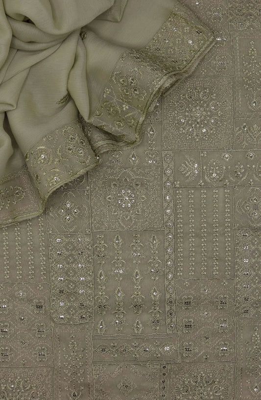 Haneen Unstitched Exclusive Embroidered Crinkle Chiffon Collection 2024 - HUEEC 04