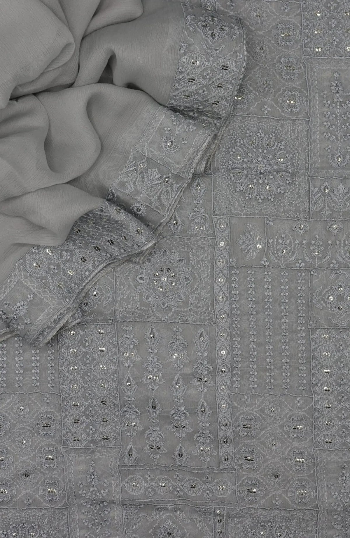 Haneen Unstitched Exclusive Embroidered Crinkle Chiffon Collection 2024 - HUEEC 05