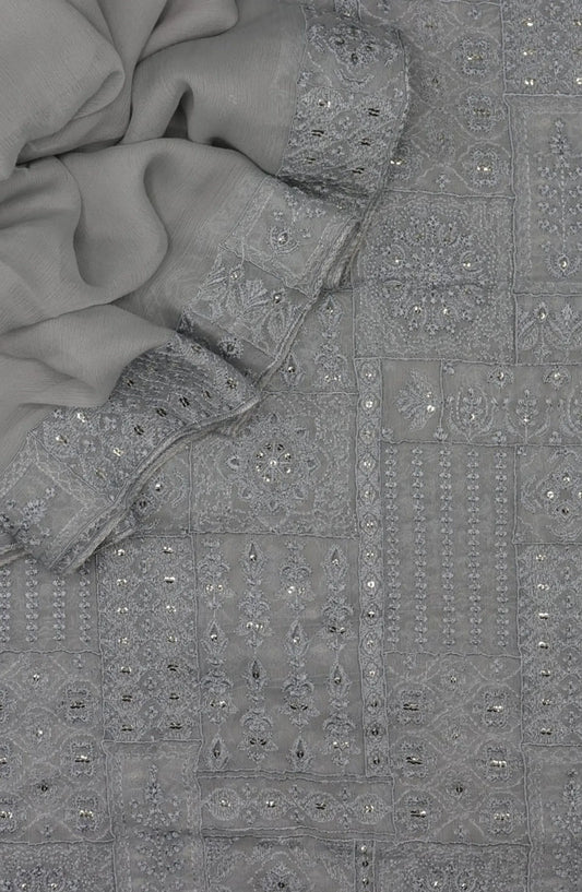 Haneen Unstitched Exclusive Embroidered Crinkle Chiffon Collection 2024 - HUEEC 05