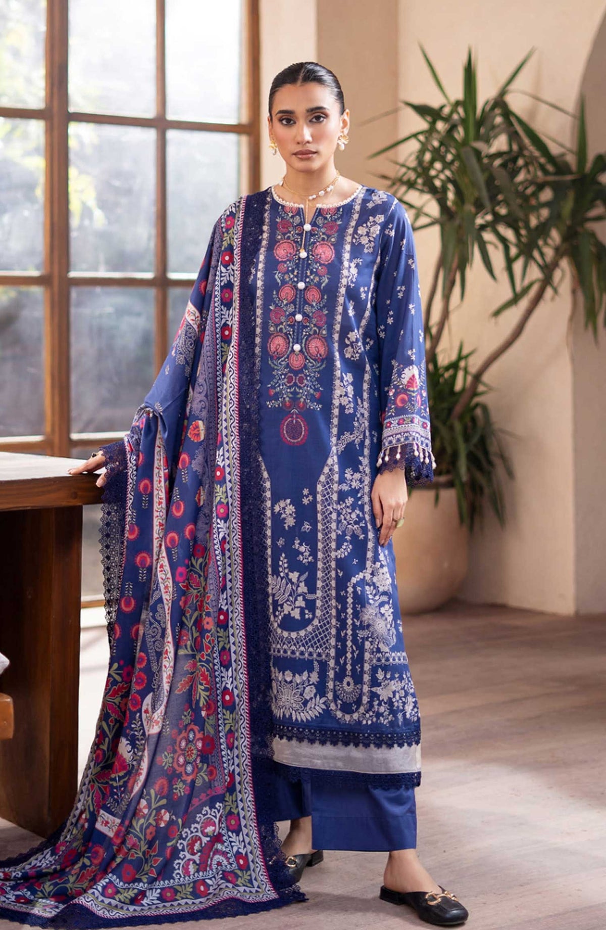 Mausummery Printed Lawn Unstitched 3 Piece - Hyacinth - MUS25PL - Blue - Summer Collection