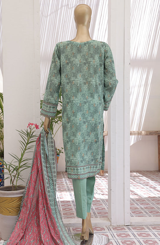 HZ Textile Printed Jacquard Lawn Unstitched 3 Piece Suit - JPC-23 - HZ25JPC - Green - Summer Collection