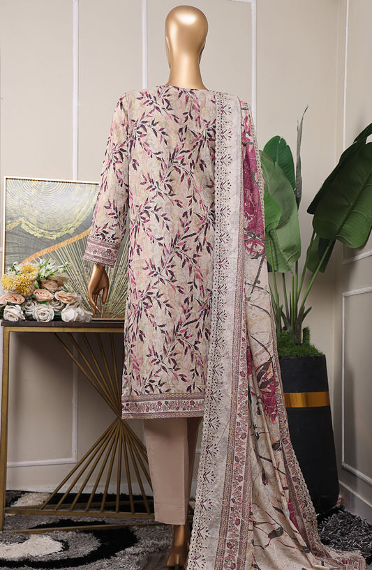 HZ Textile Embroidered Lawn Unstitched 3 Piece Suit - PEC-529 - HZ25PELV6 - Grey - Summer Collection