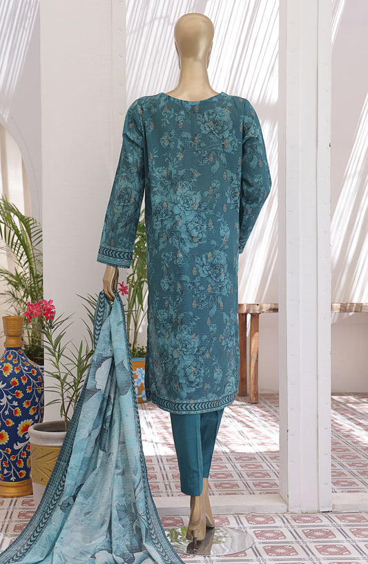 HZ Textile Printed Jacquard Lawn Unstitched 3 Piece Suit - JPC-24 - HZ25JPC - Blue - Summer Collection