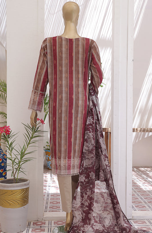 HZ Textile Printed Jacquard Lawn Unstitched 3 Piece Suit - JPC-28 - HZ25JPC - Beige - Summer Collection