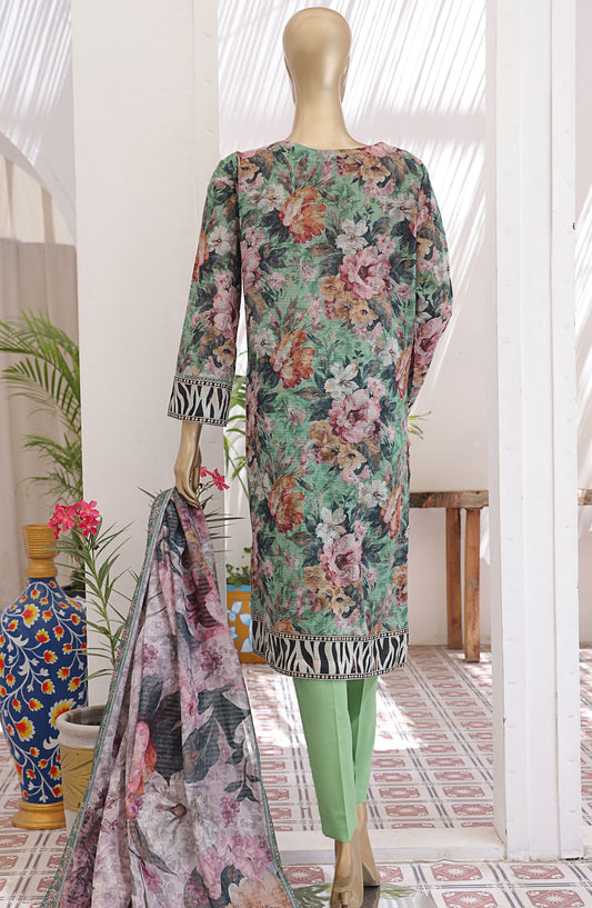 HZ Textile Printed Jacquard Lawn Unstitched 3 Piece Suit - JPC-16 - HZ25JPC - Green - Summer Collection