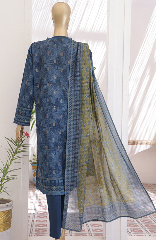 HZ Textile Printed Jacquard Lawn Unstitched 3 Piece Suit - JPC-22 - HZ25JPC - Blue - Summer Collection